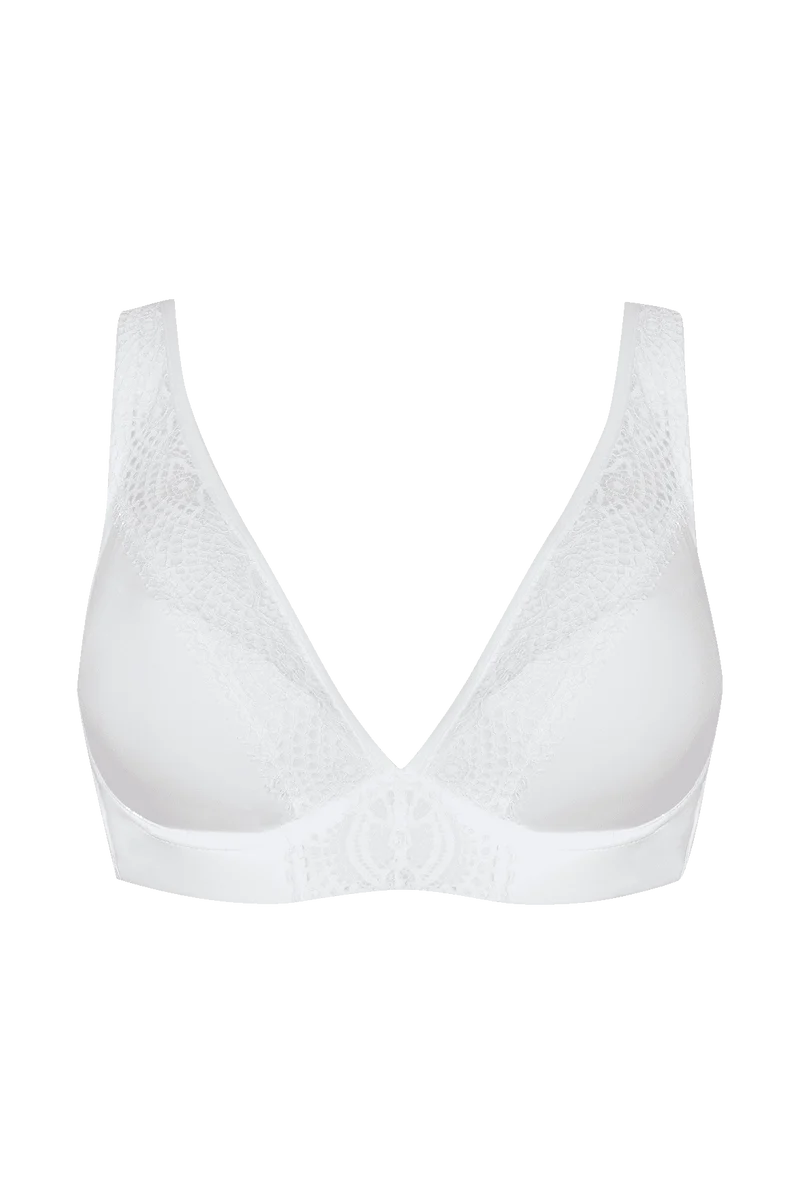 Soutien-gorge coques en dentelle et microfibre L'irrésistible - Blanc