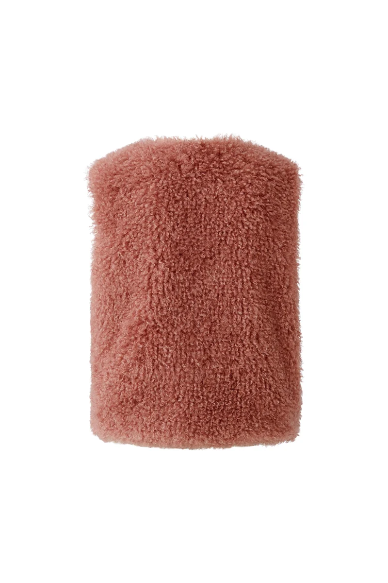 Veste courte sans manches à texture bouclée