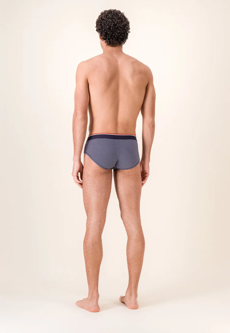 Slip marinière bleu en coton - Terrible Chevron