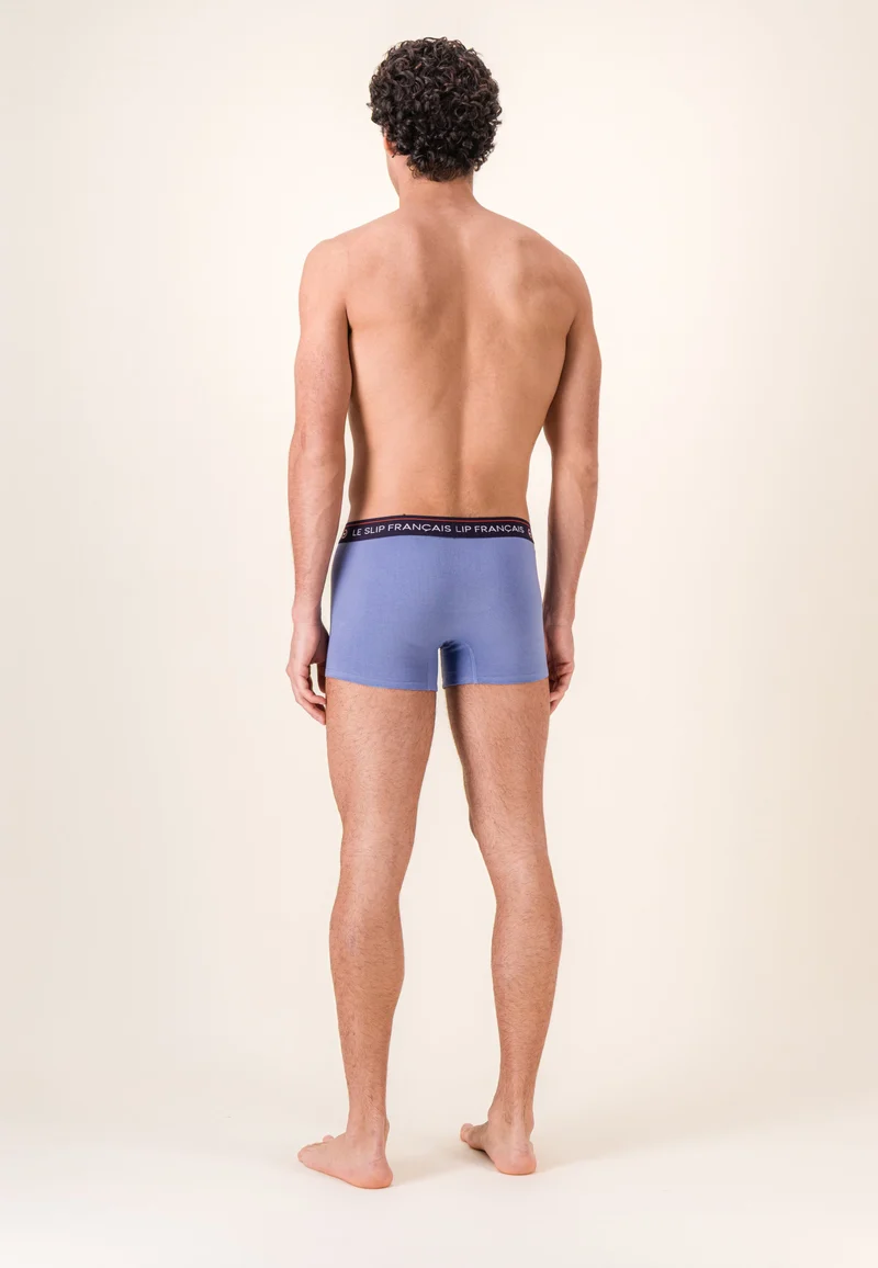 Lot de 3 boxers en coton - Boxers France En Slip Bleu Jean Marine