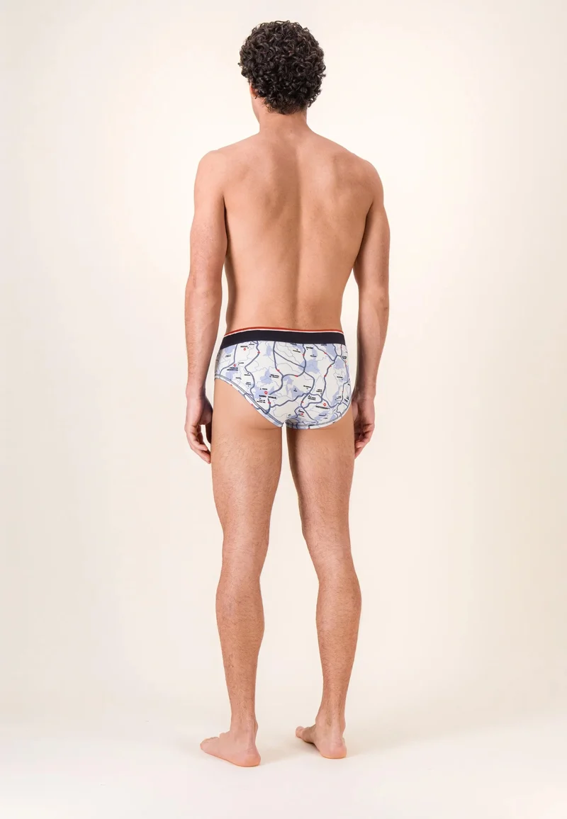 Slip blanc à motifs français en coton - Terrible La France En Slip