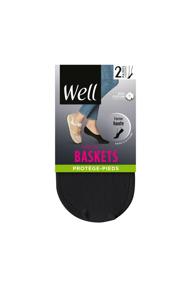 Lot de 2 paires de Protège-Pieds Spécial Baskets - Noir