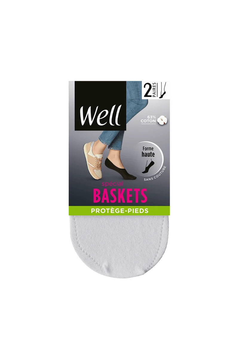 Lot de 2 paires de Protège-Pieds Spécial Baskets - Blanc