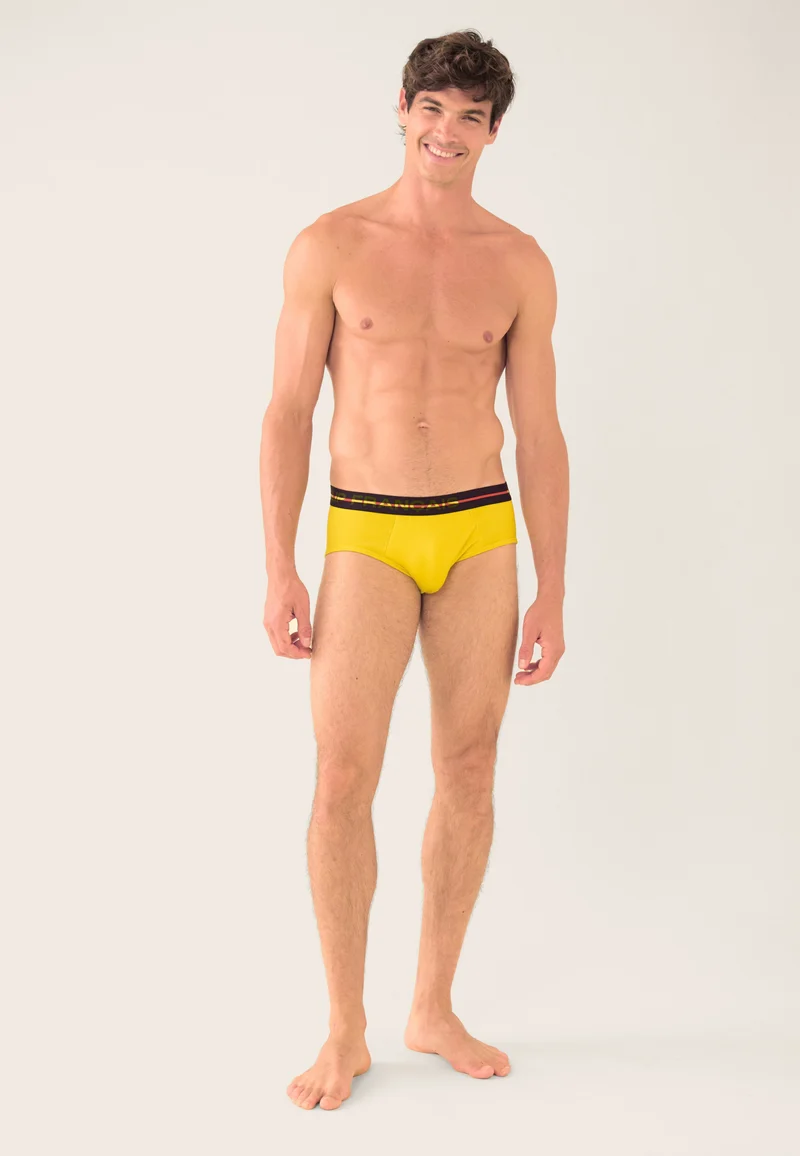 Slip jaune en coton - Intrépide Jaune Citron