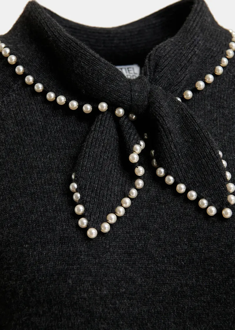 Pull en cachemire à col perlé Kasa