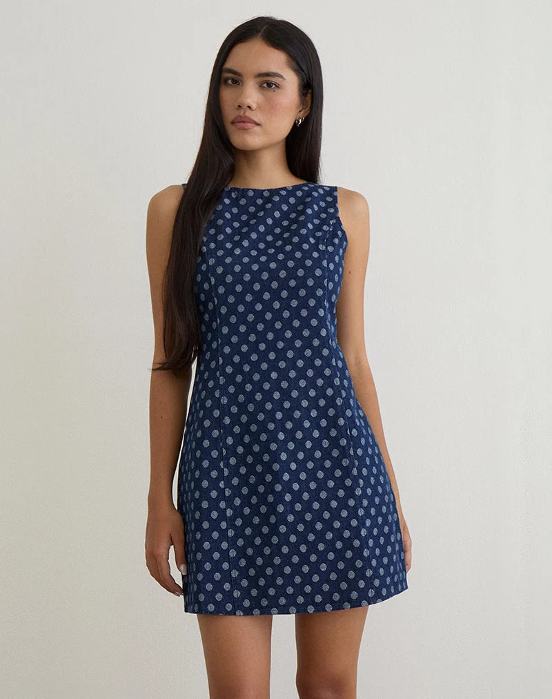 Ayura Dress in Polka Chambray Indigo