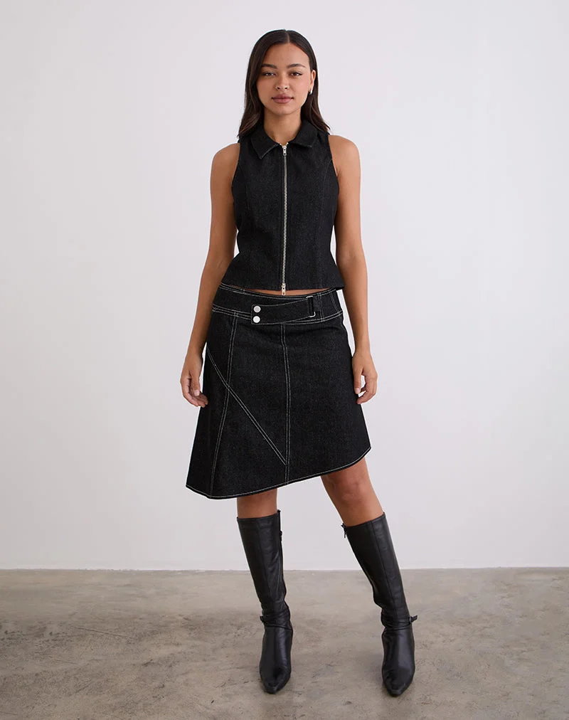 Gilet Janae en Denim Black Wash