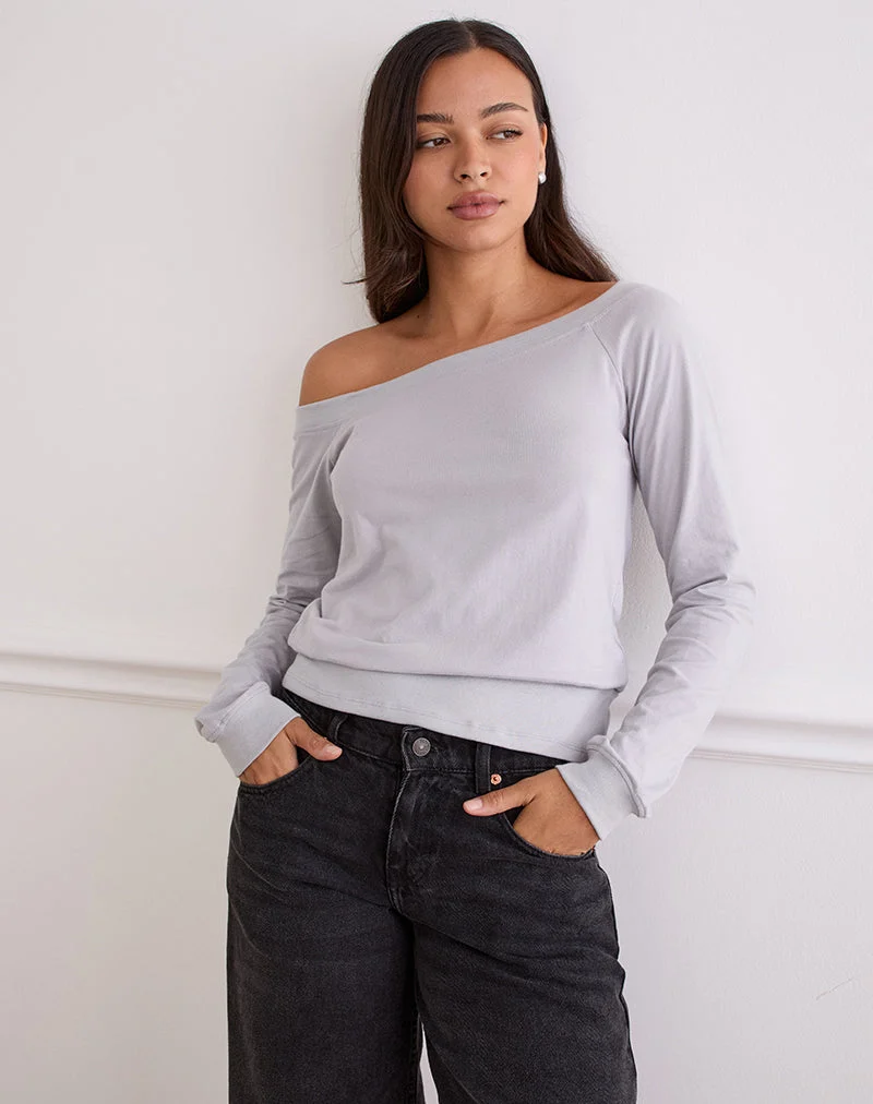 Yacin Slouchy Top in Silver