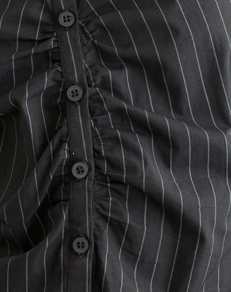 Chemise ajustée Tarsi, Mono Pinstripe Grey