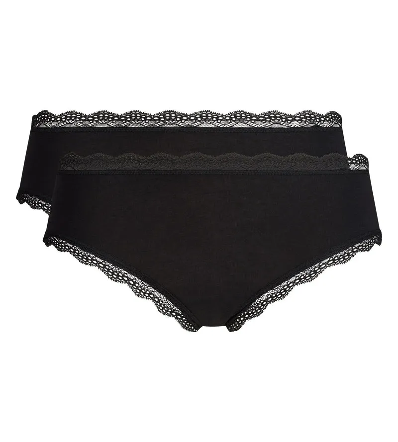 Lot de 2 shortys noir Daily Coton Dentelle