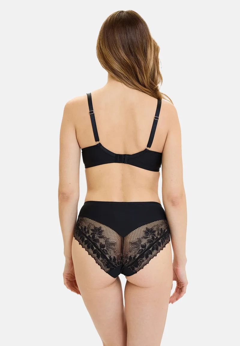 Ensemble Mélodie Noir et Lurex Cuivré avec Culotte et Kimono