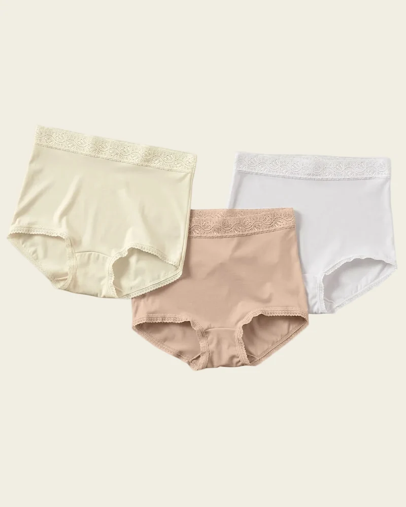 Pack de 3 culottes classiques avec des détails de dentelle