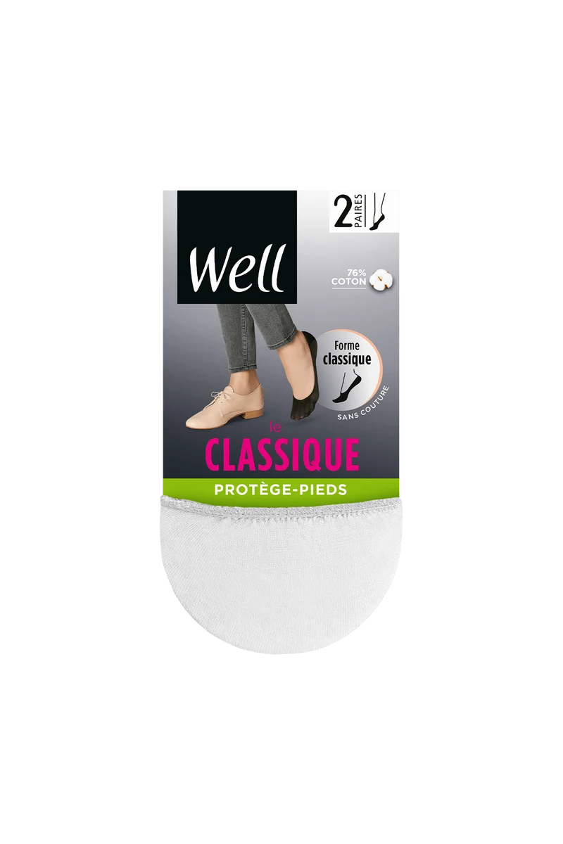 Lot de 2 paires de Protège-Pieds Le Classique - Blanc