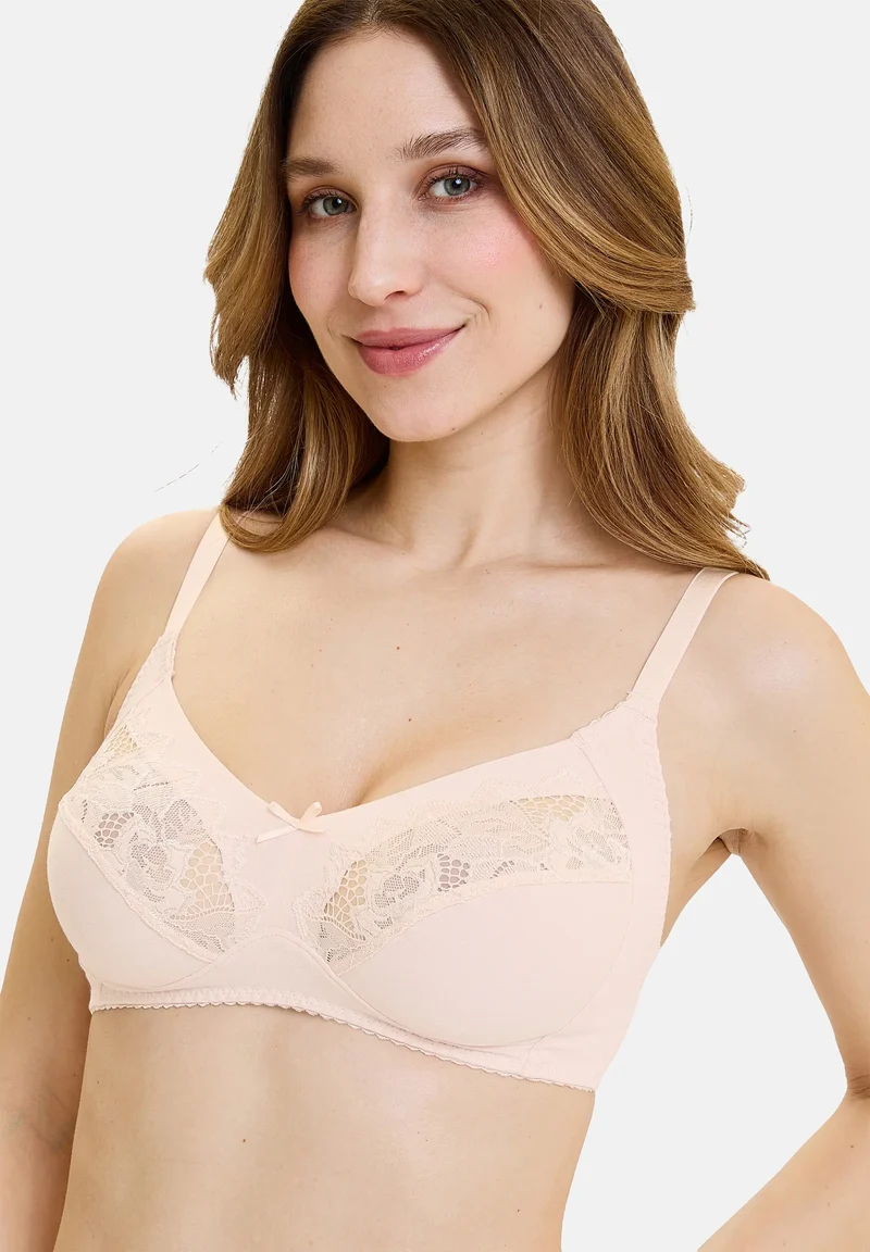 Soutien-gorge emboîtant Coton Plus sans armatures Coton d'Arum Rose Pivoine d'Argent