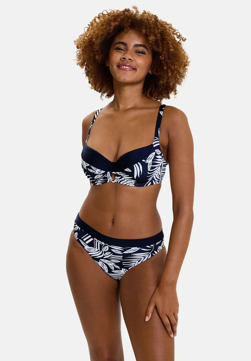 Haut de maillot de bain Kelaa Feuilles Graphiques Bleu Marine