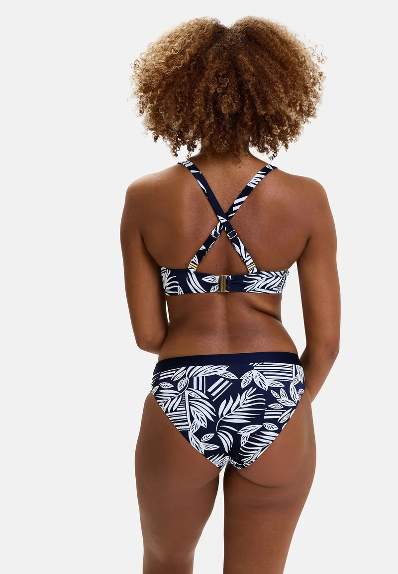 Haut de maillot de bain Kelaa Feuilles Graphiques Bleu Marine
