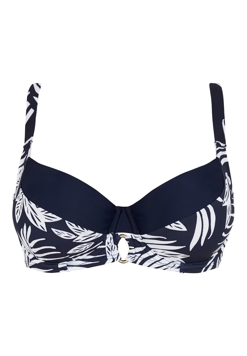 Haut de maillot de bain Kelaa Feuilles Graphiques Bleu Marine