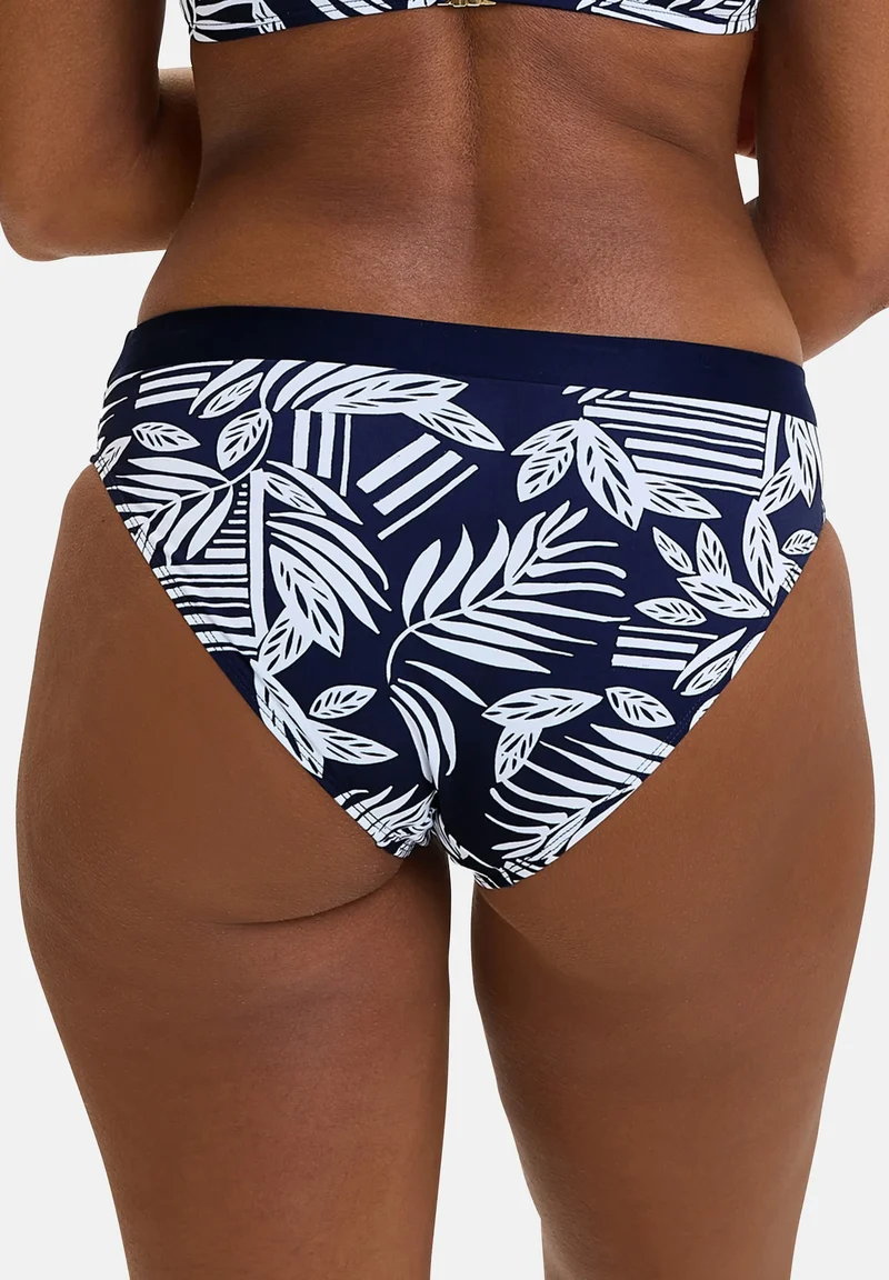Slip de bain Kelaa Feuilles Graphiques Bleu Marine