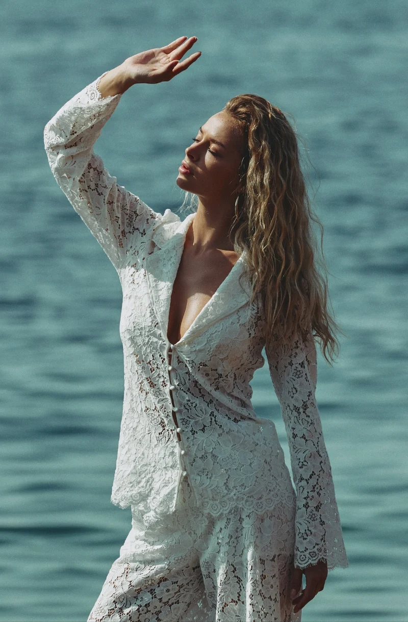 Chemise en dentelle blanche Céleste