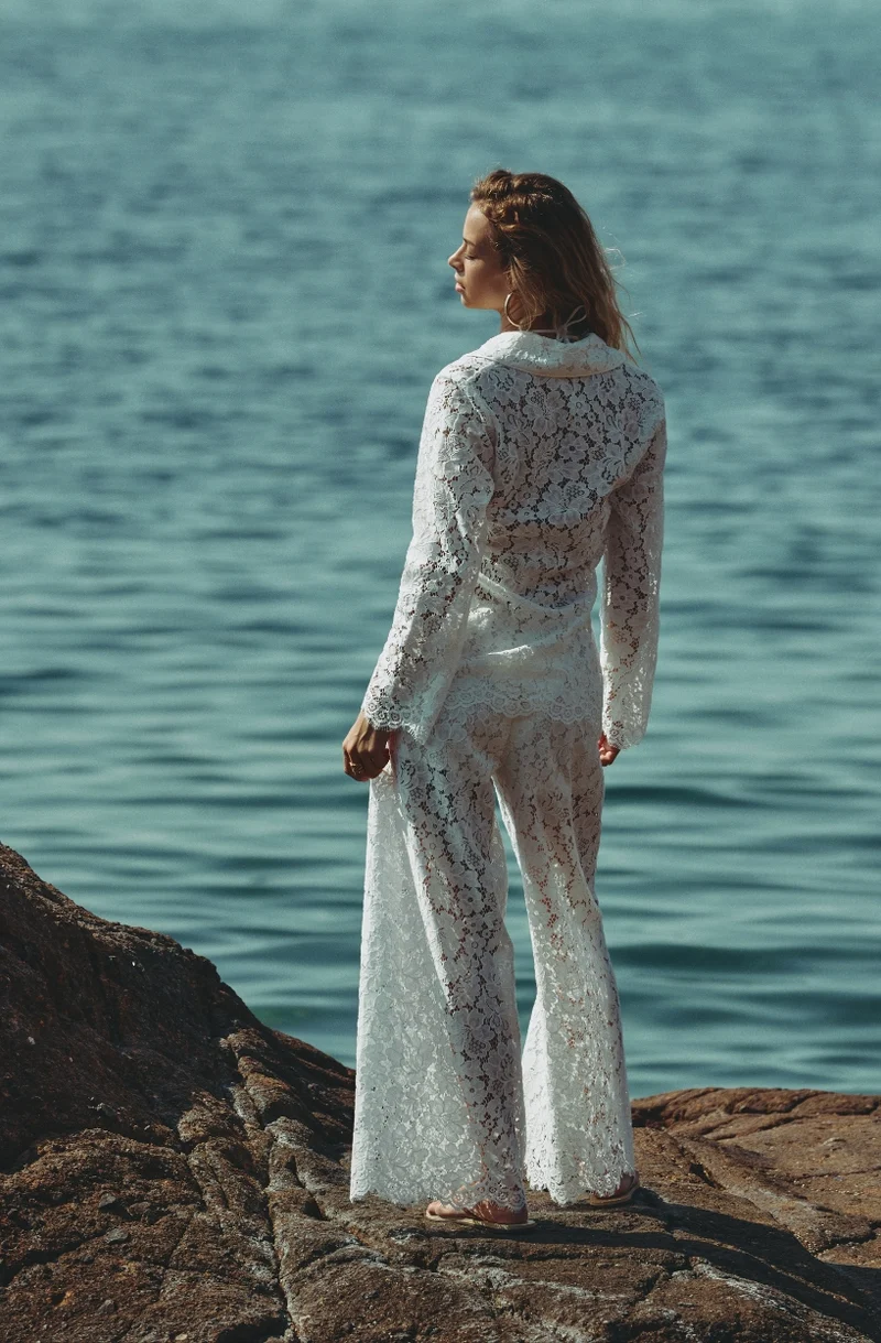 Chemise en dentelle blanche Céleste