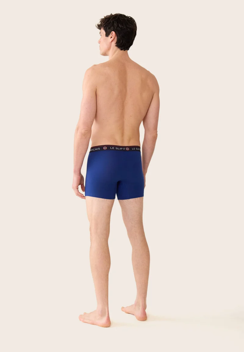 Boxer long indigo en coton - Redoutable Long Indigo