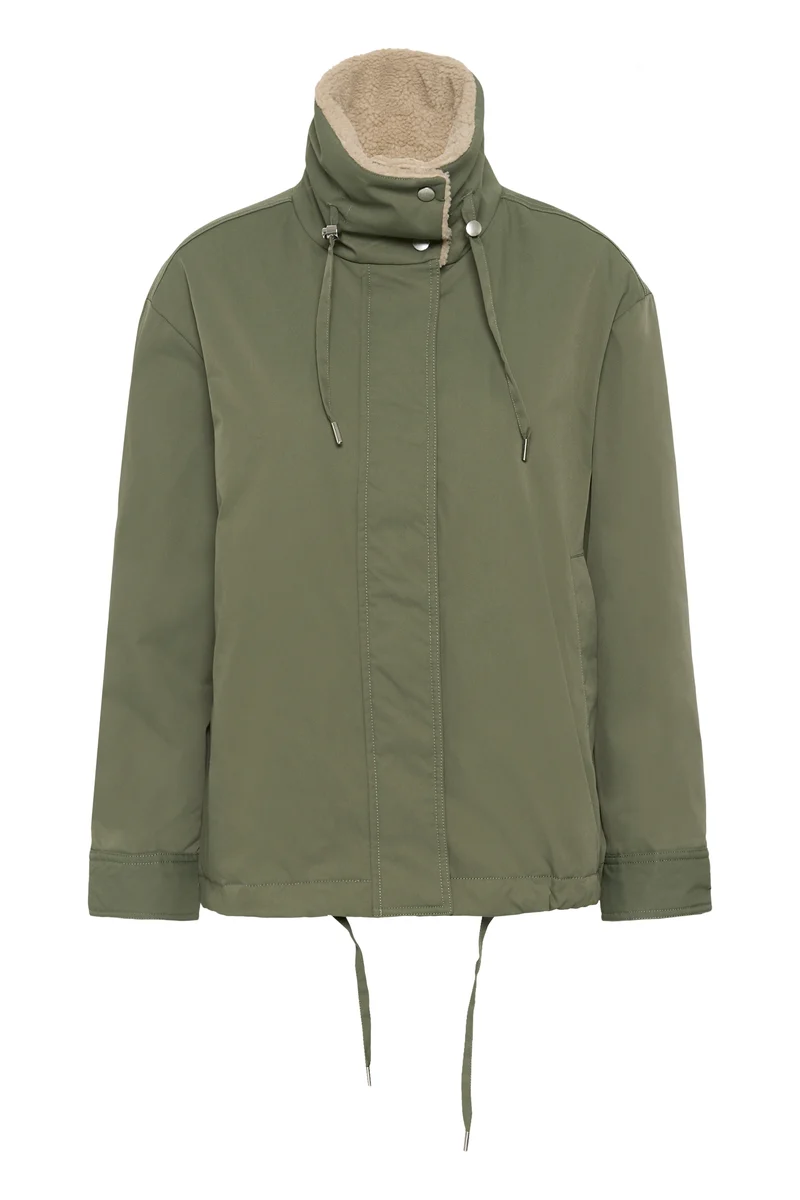 Manteau court Cathia doublé sherpa à col montant