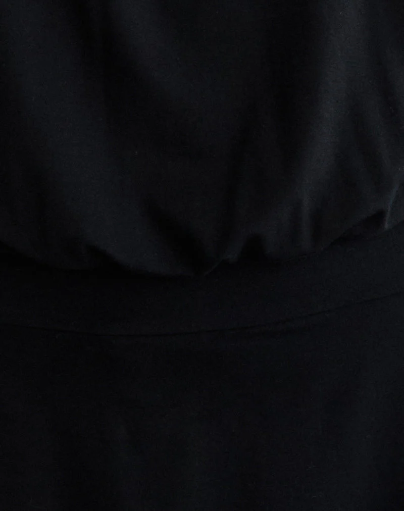 Mini robe Vaklina en jersey de rayonne noir