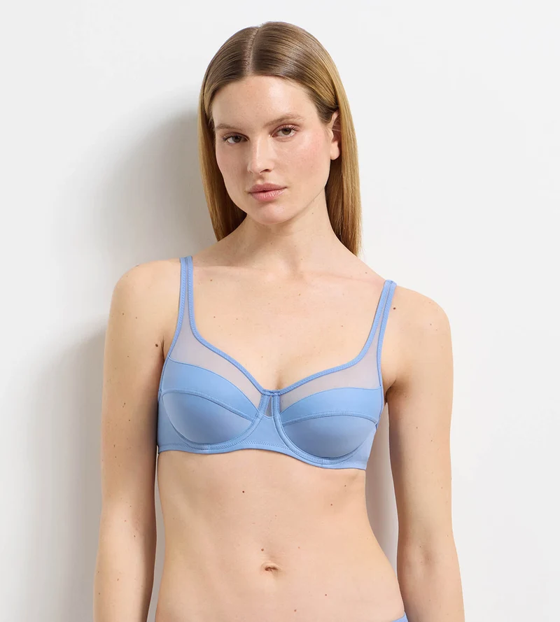 Soutien-gorge emboîtant à armatures bleu lin Generous Classic