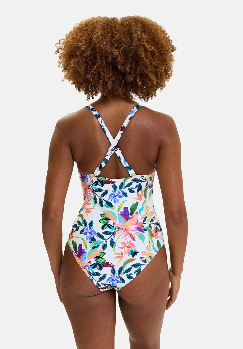 Maillot de bain une pièce Barbade Paradis Tropical Blanc