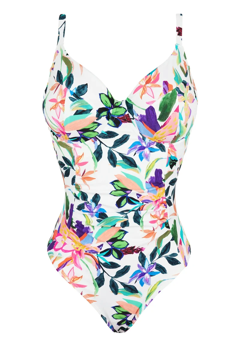 Maillot de bain une pièce Barbade Paradis Tropical Blanc