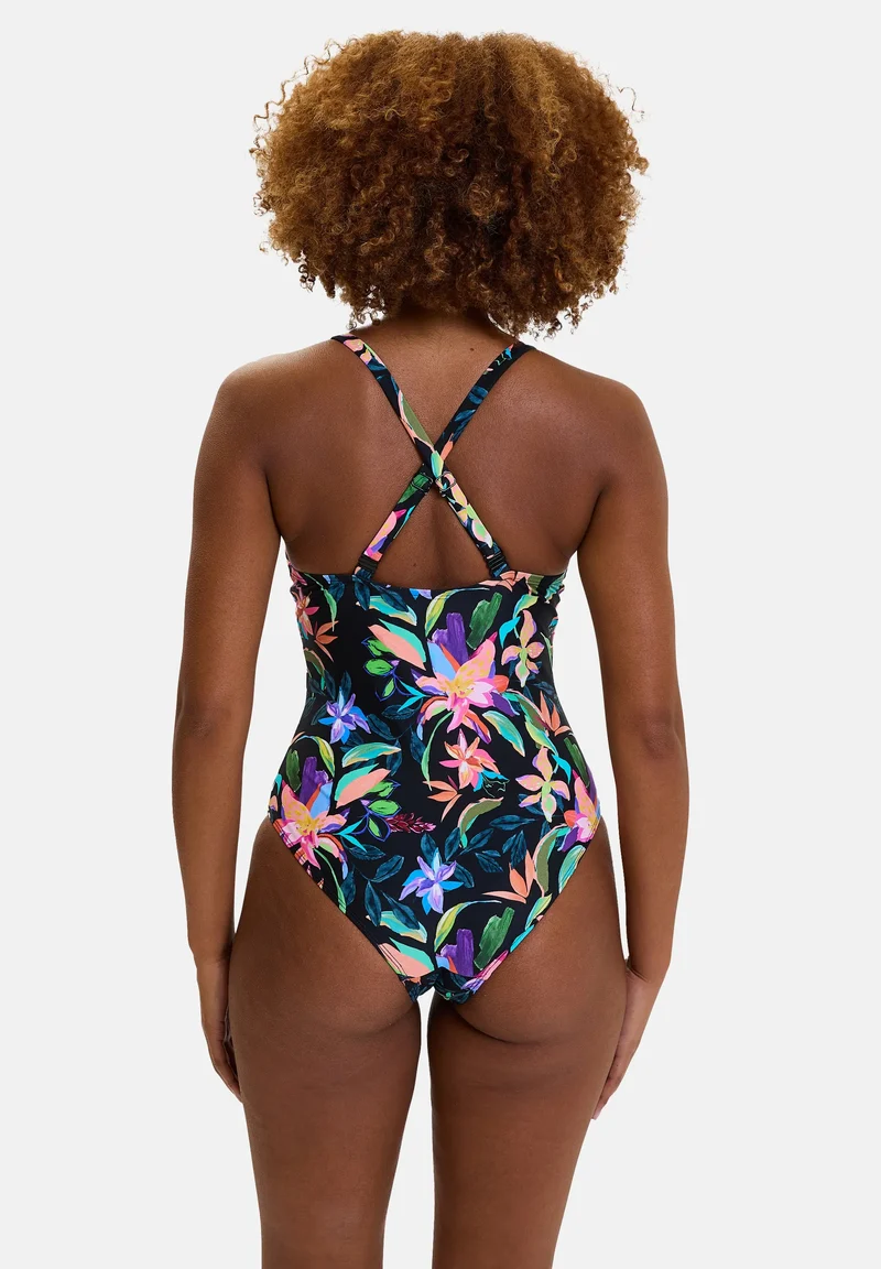 Maillot de bain une pièce Barbade Paradis Tropical Noir