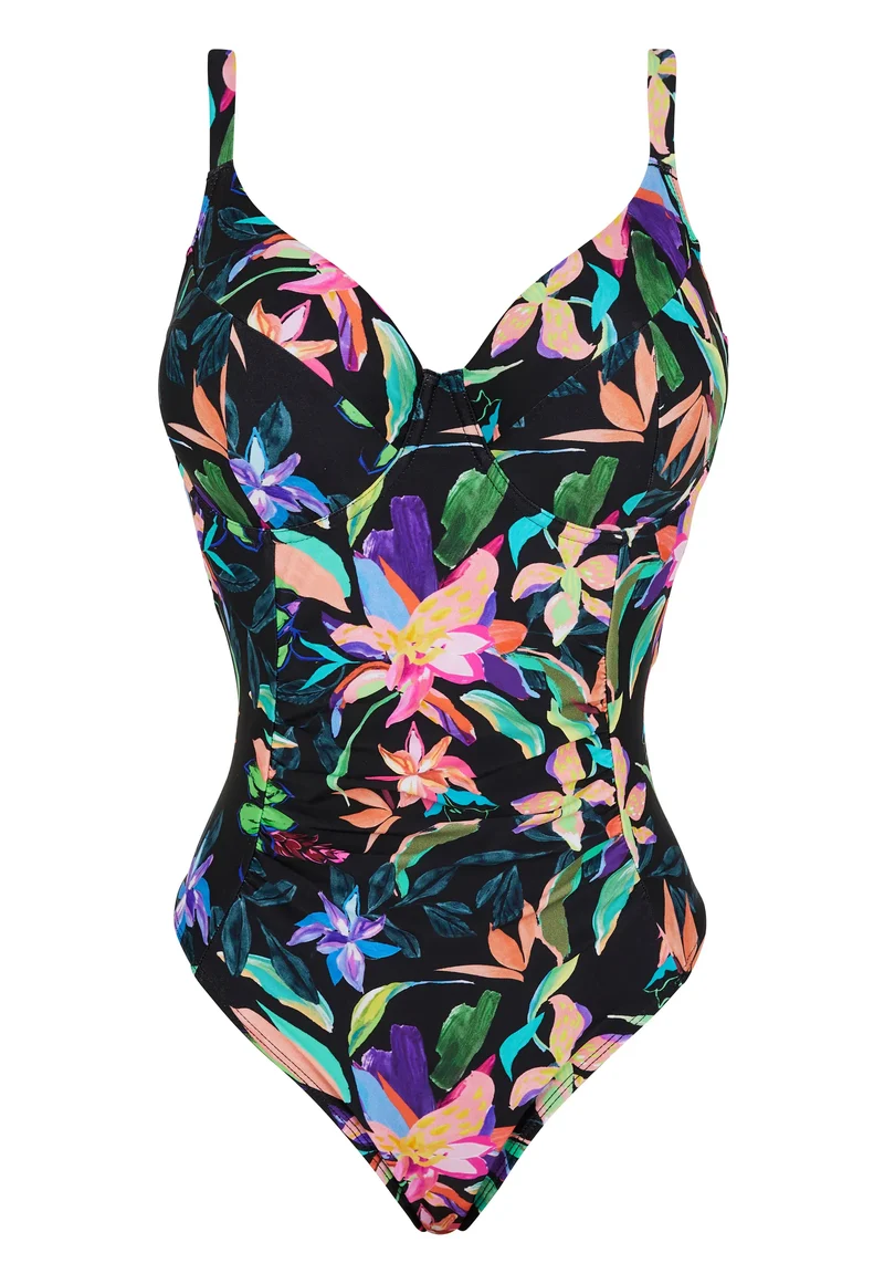 Maillot de bain une pièce Barbade Paradis Tropical Noir