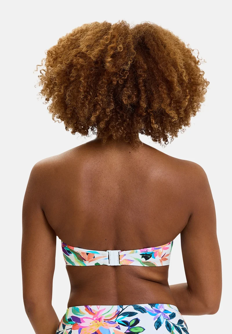 Haut de maillot de bain bandeau avec armatures Barbade Paradis Tropical Blanc