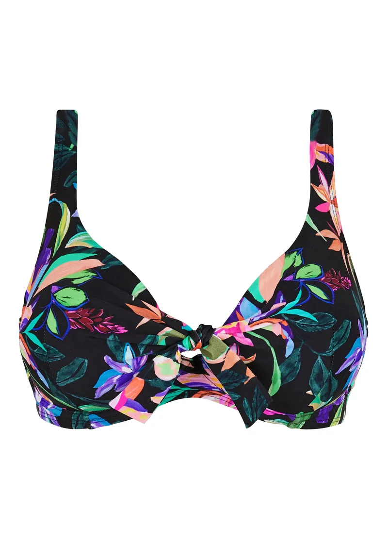 Haut de maillot de bain avec armatures Barbade Paradis Tropical Noir