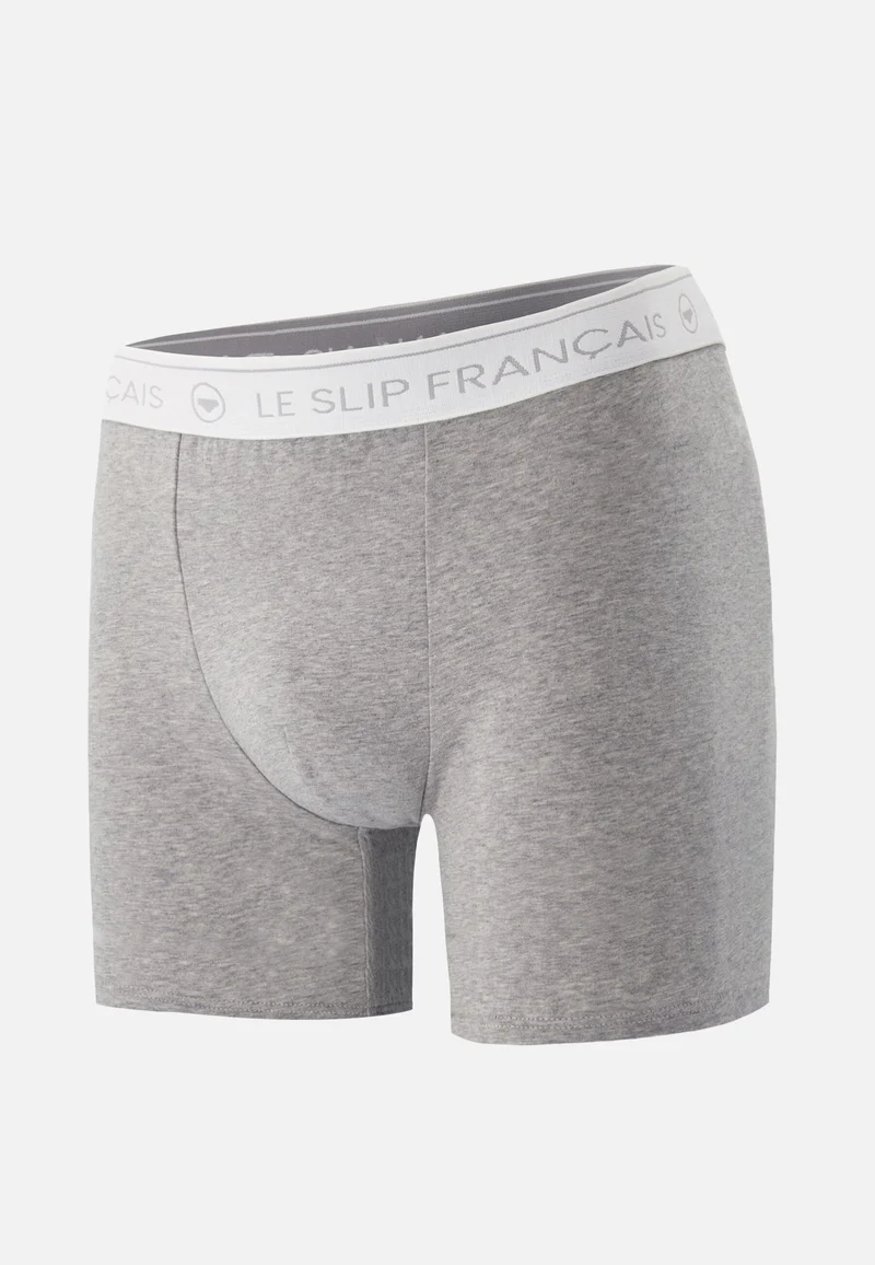 Boxer long gris en coton - Redoutable Long Gris Chiné