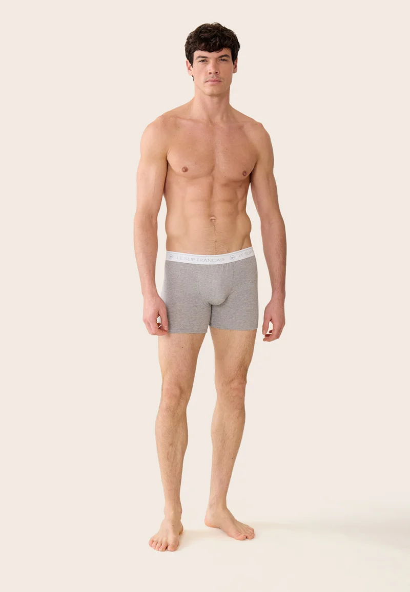 Boxer long gris en coton - Redoutable Long Gris Chiné