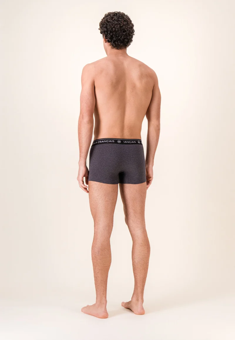 Boxer gris en coton - Redoutable Gris Anthracite