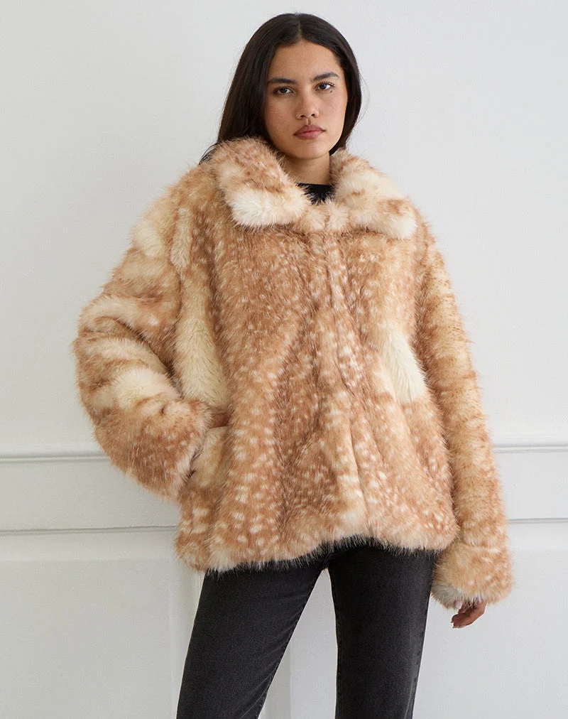 Veste Joji en beige imprimé bambi