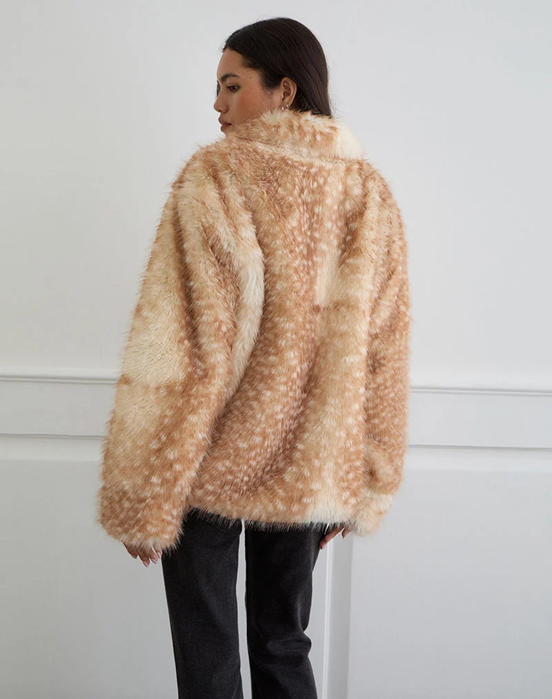 Veste Joji en beige imprimé bambi