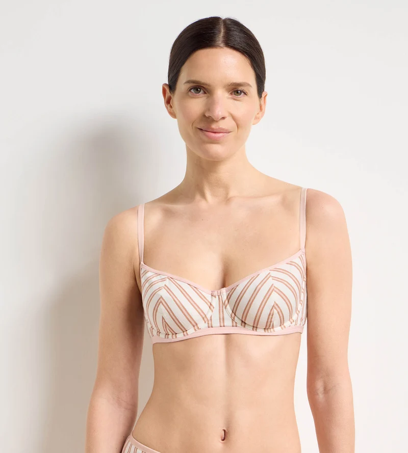 Soutien-gorge corbeille à armatures crème rose Dim x Ines de la Fressange