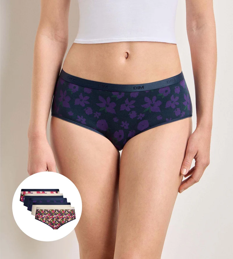 Lot de 5 shortys éclat floral Les Pockets Coton