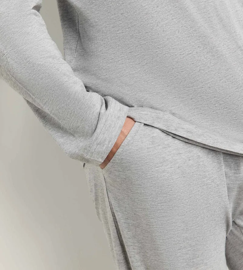 Ensemble pyjama pantalon homme gris mélange Dim Jersey
