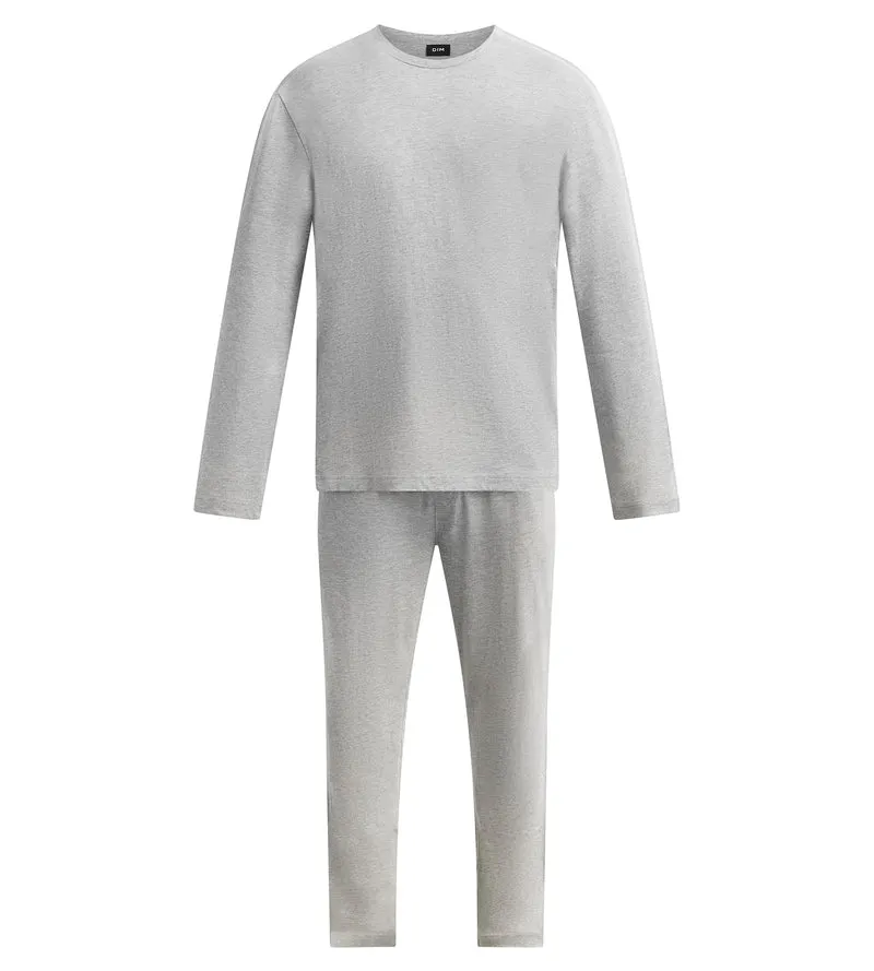 Ensemble pyjama pantalon homme gris mélange Dim Jersey