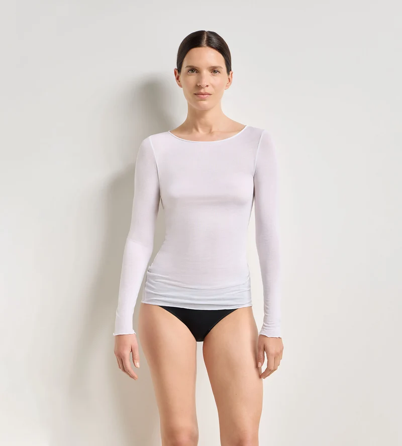 T-shirt col rond blanc Thermal Light