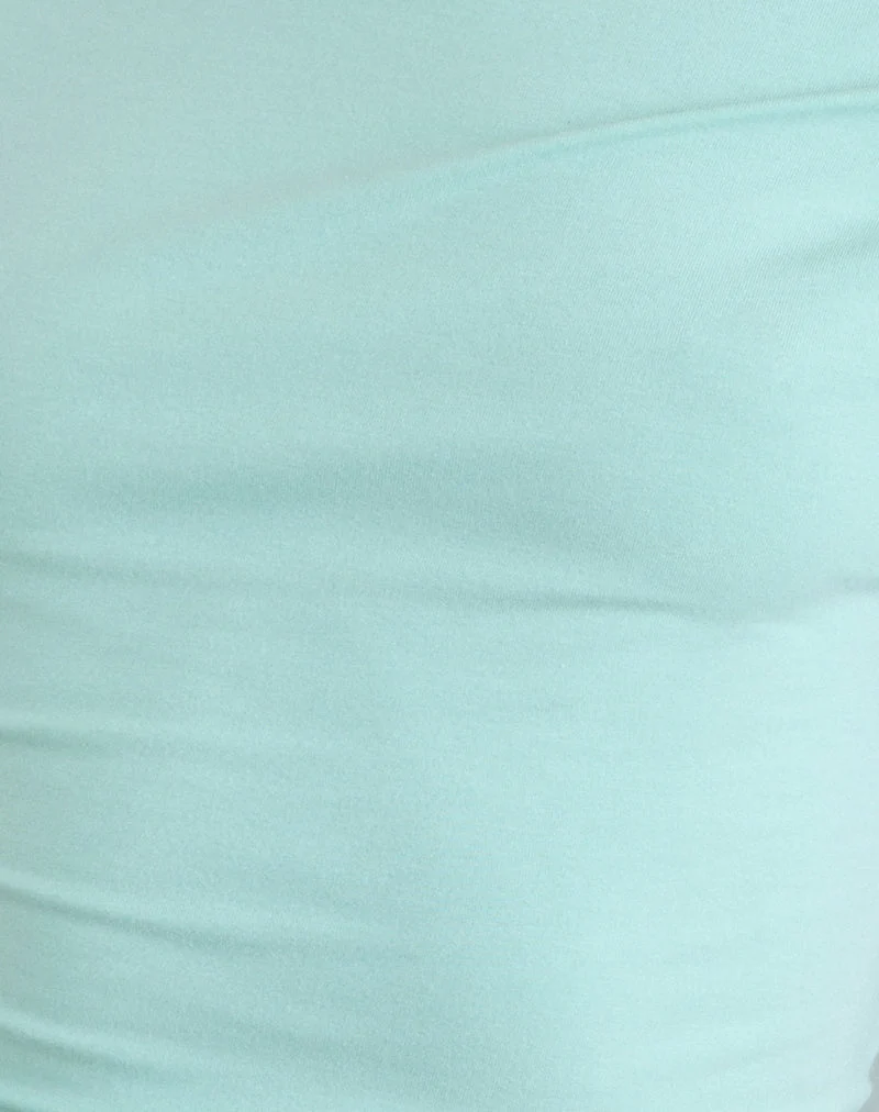 Haut à une épaule Danama en jersey de rayonne, couleur aqua