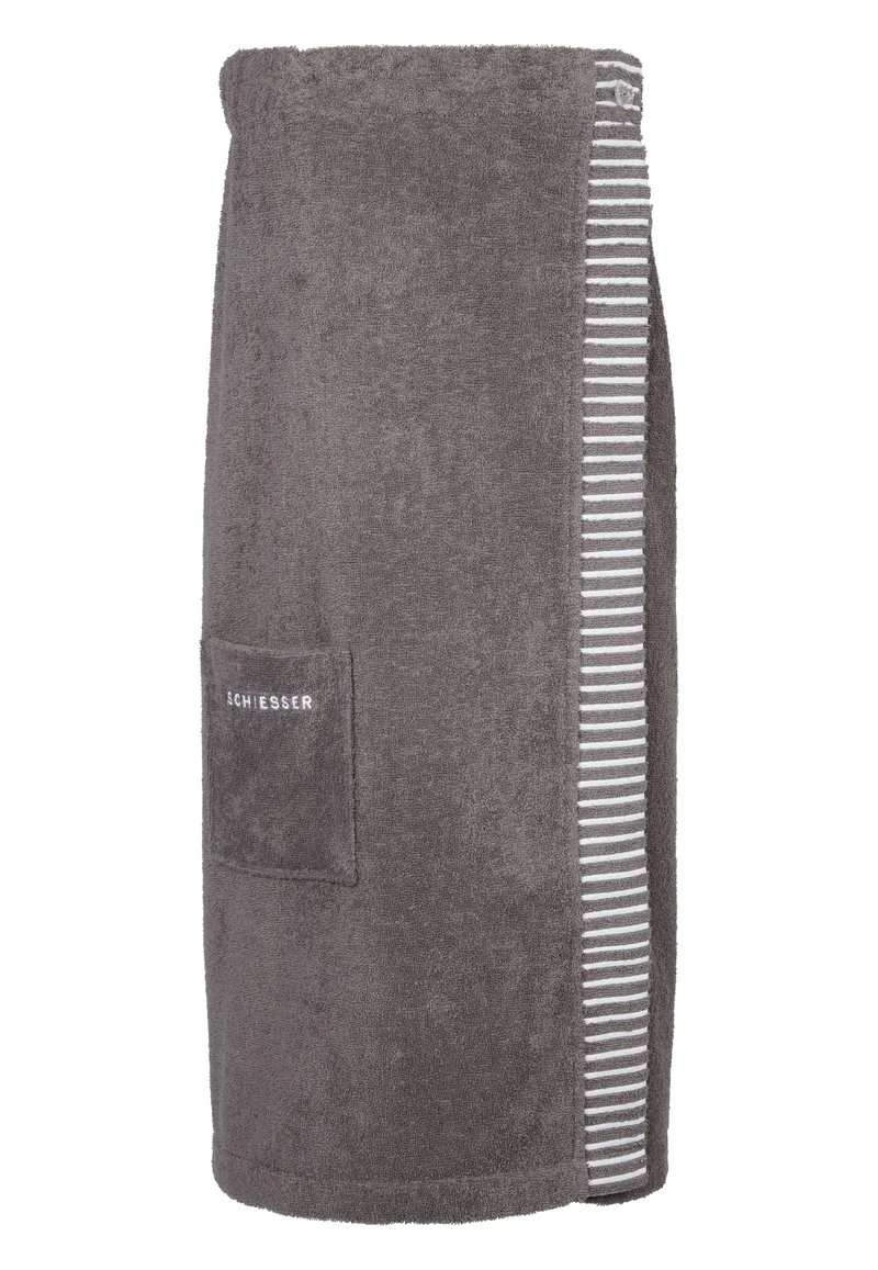 Saunatuch mit Knöpfen 80x130 cm Anthrazit - SCHIESSER Home