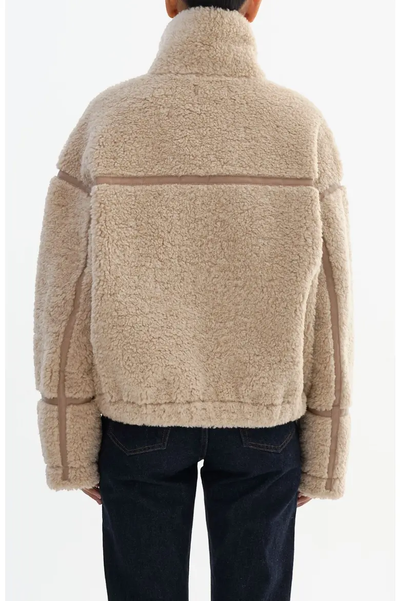 Manteau teddy à col montant Brenna