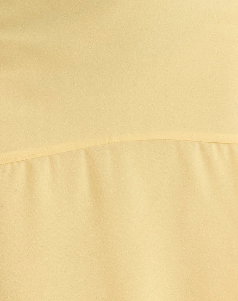 Jupe midi Namora en mousseline jaune pastel