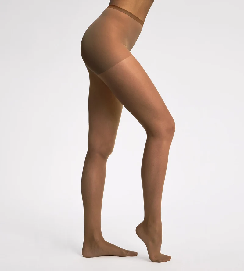 Collant transparent Nude brun foncé