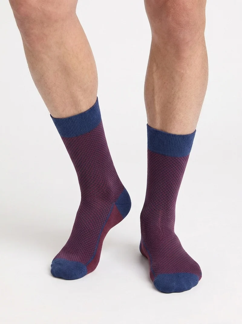 Chaussettes homme coton rouge grenat La Mode